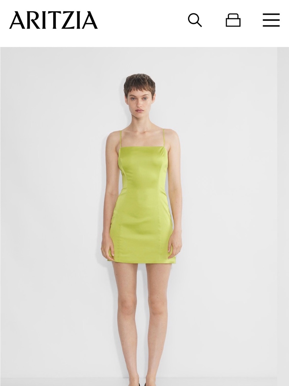 Sunday Best Lime Green Satin Mini Slip Dress